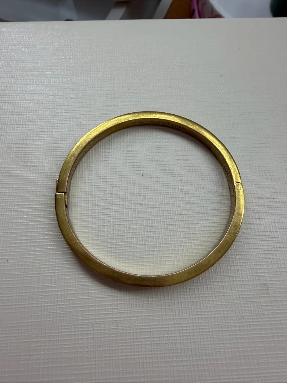 kate spade Gold-Tone and Light Pink Heart Accent Bangle Bracelet